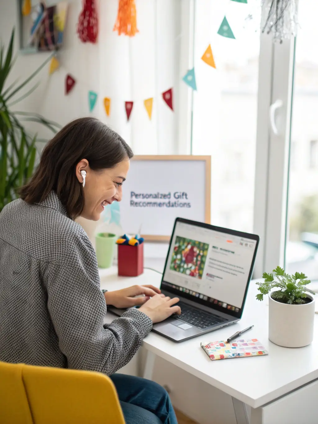 An e-commerce seller smiling while reviewing sales data on a laptop, showcasing Netfintax's ability to help online businesses thrive.